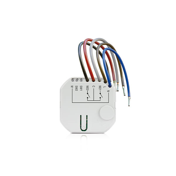 [asw-210] Wireless two-channel Relay 230 V/120V AC in-wall controller Bewave / Abax2
